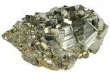 Shiny, Cubic Pyrite Crystal Cluster - Peru #173270-2